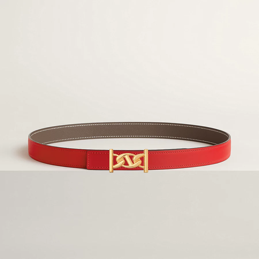 My H belt buckle & Reversible leather strap 24 mm - Image 1